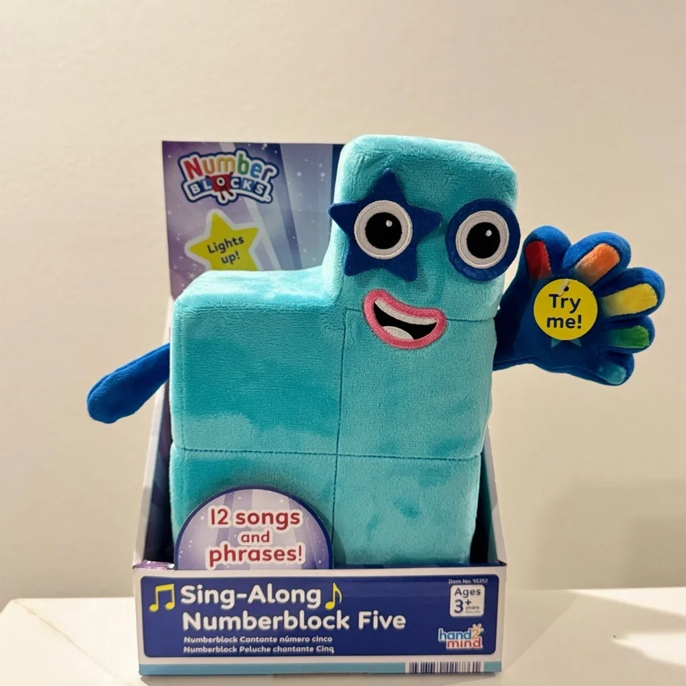 Hand2mind Sing-Along Numberblocks Five Plush, 12 Songs & Sounds from the TV Show
